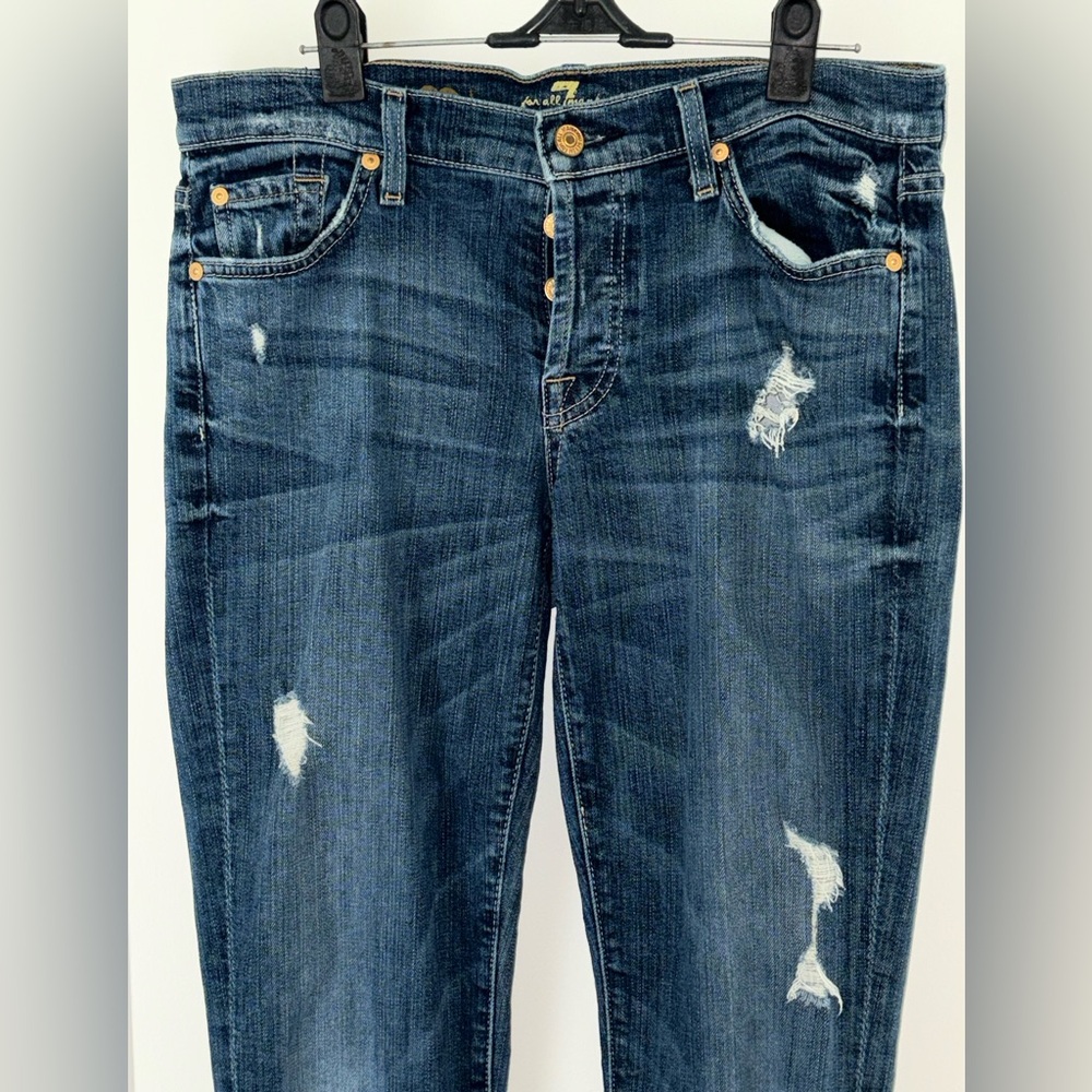 7 for All Mankind josefina skinny boyfriend jeans sz 27 EUC - Picture 2 of 11
